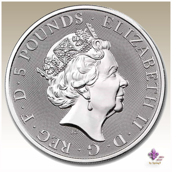 Queen Elizabeth profile on a silver coin