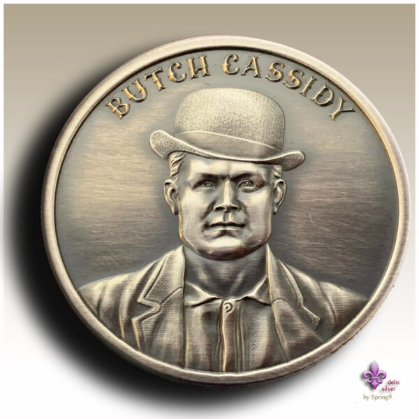 Butch Cassidy face on the siler coin