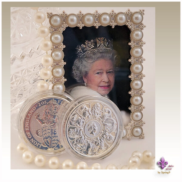 Picture Frame with Queen Elizabeth and two coins