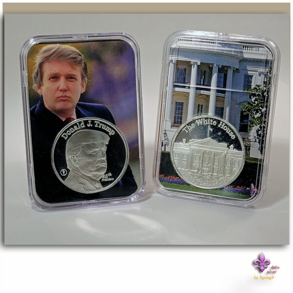 two Trump slabs with silver coins inside