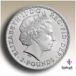 profile of the Queen Elisabeth on the silver coin