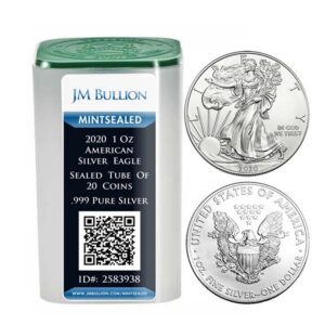 a silver coin and a container