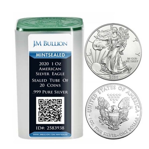 a silver coin and a container