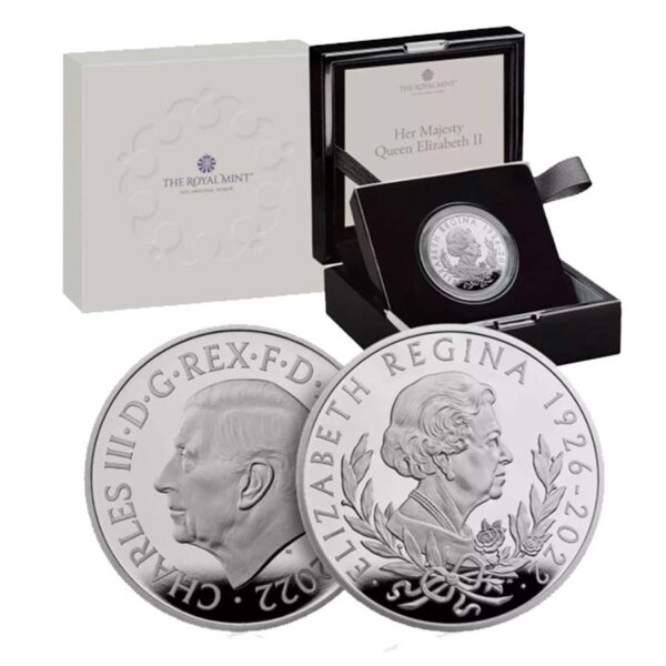 a silver coin in a box