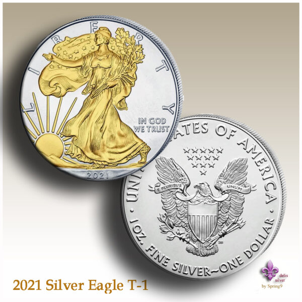 two silver coins in perspective