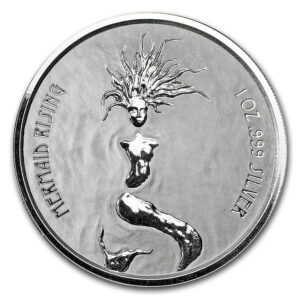 Niue mermaid rising silver coin