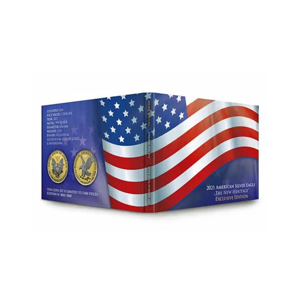 American flag picture with silver coins