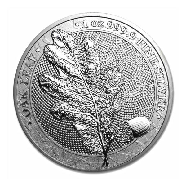 Oak leaf picture of a silver coin