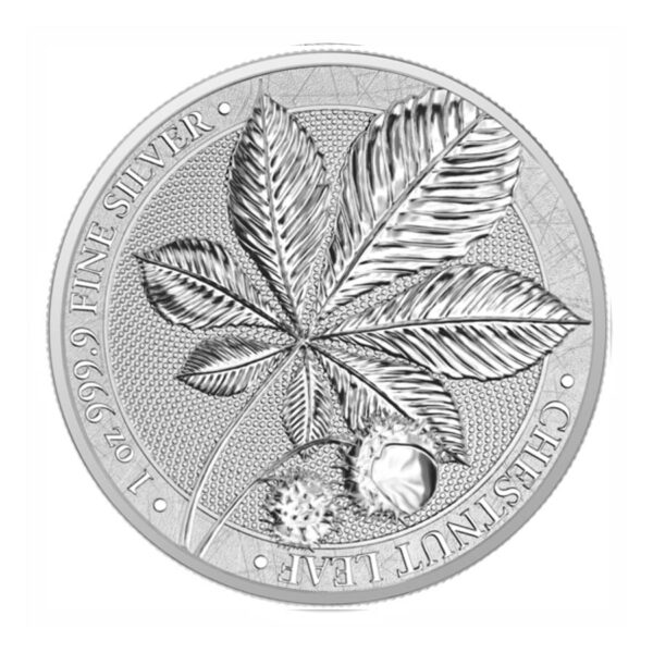 Germania silver coin with a chestnut leaf