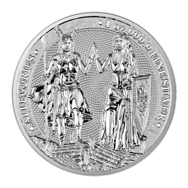 Germania and Galia women depicted on silver coin