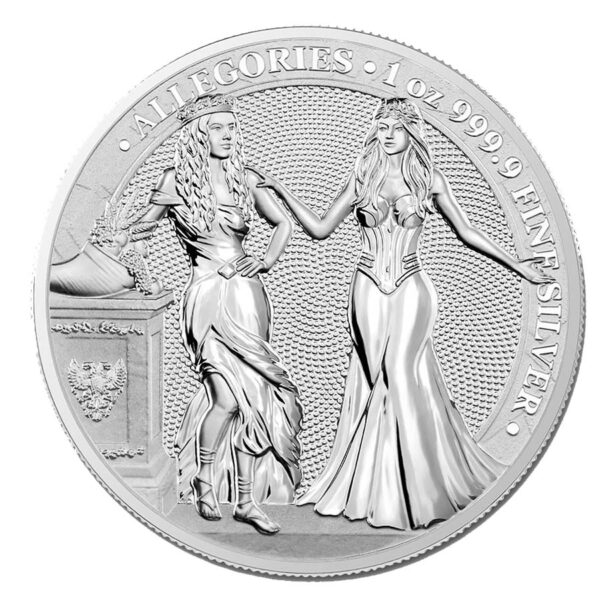 Italia Germania two women on a silver coin