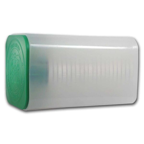 a plastic container with a green lid