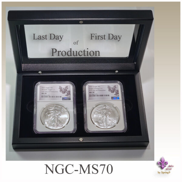 a silver coins in a case