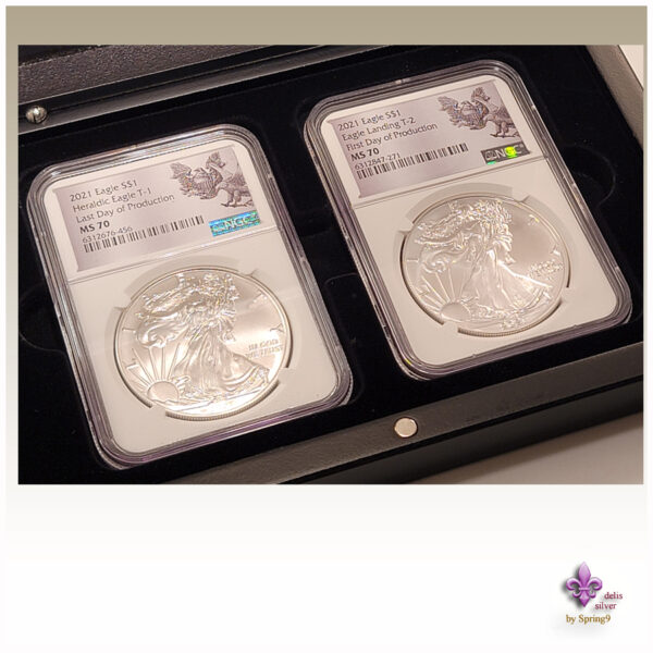 a silver coins in a case