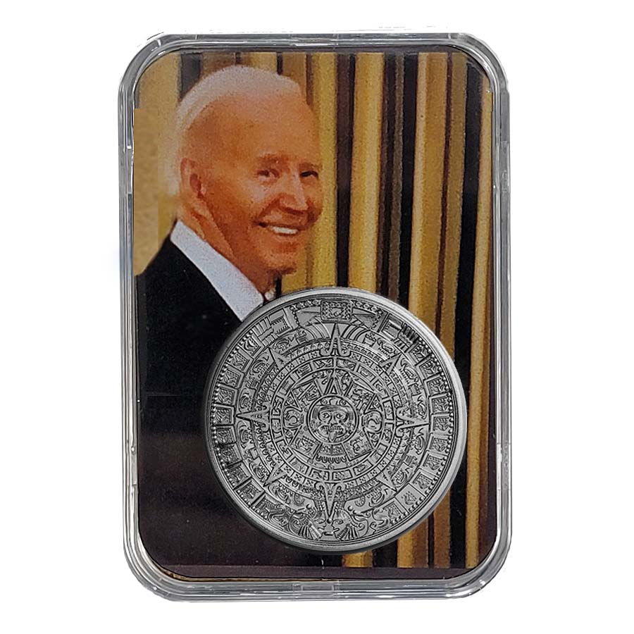 a silver coin in a case