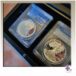 a silver coins in plastic cases