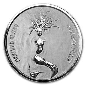 mermaid is surrounded by water in a circle coin