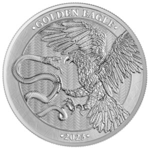 Germania Mint a silver coin with a picture of a bird and a snake