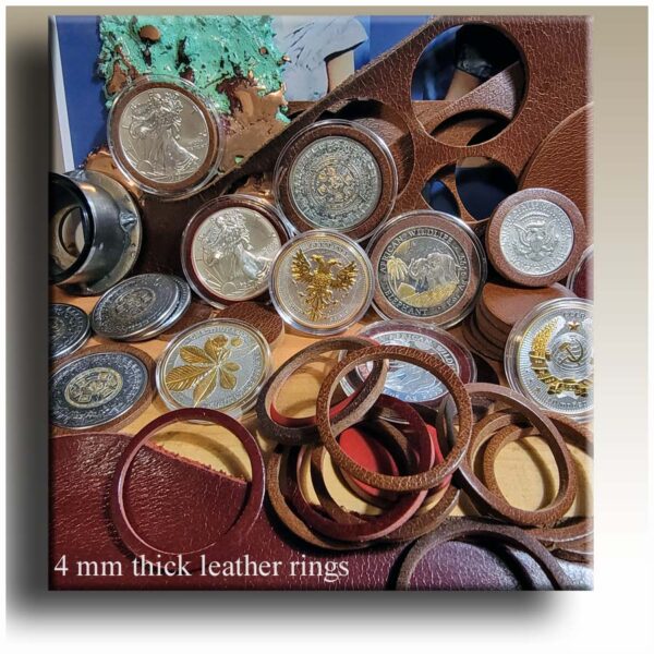 delis coins and leather rings