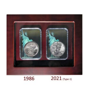 1986 & 2021 Silver Eagle Set